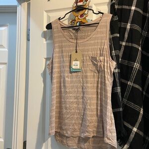 Prana Beige Striped Tank Top